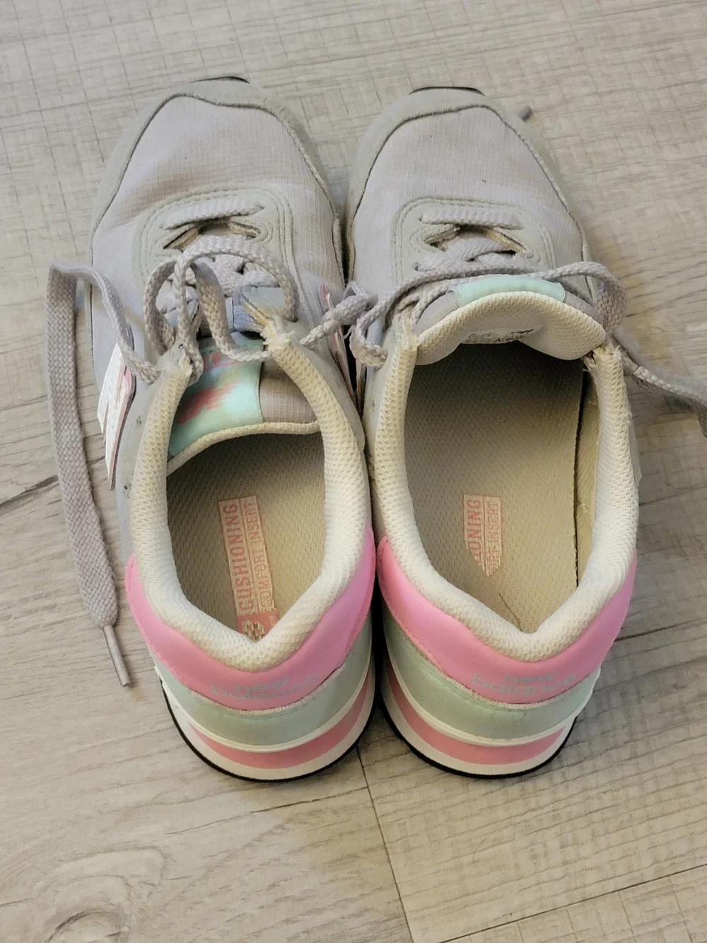 New Balance Gray & Pink Kids Sneakers